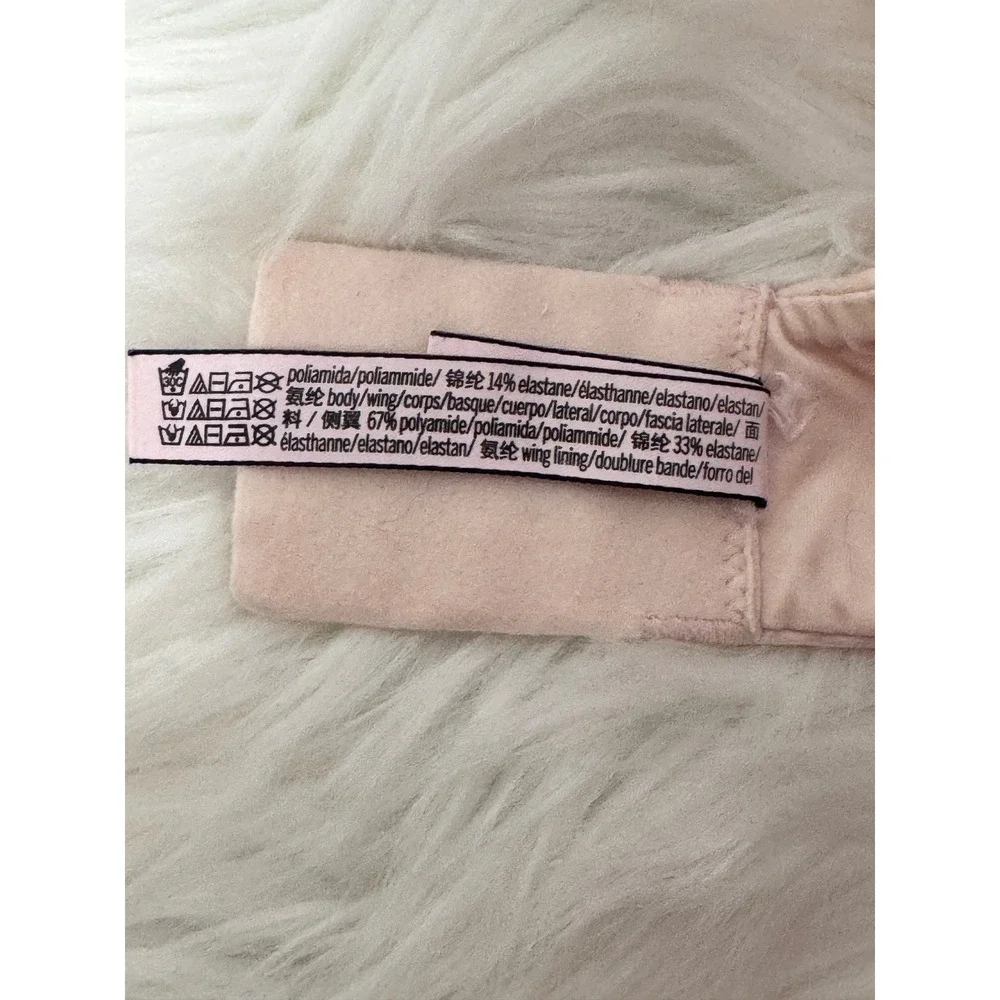 Victorias Secret Perfect Coverage Bra 36DD Nude Pink Lace Trim Underwire‎ 423